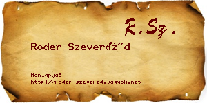 Roder Szeveréd névjegykártya